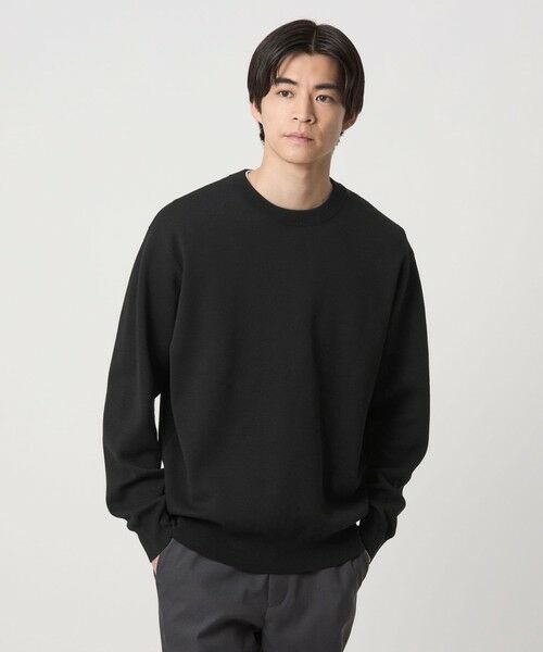 green label relaxing / グリーンレーベル リラクシング ニット・セーター | ポリエステル ウール ミラノリブ クルーネック ニット | 詳細4