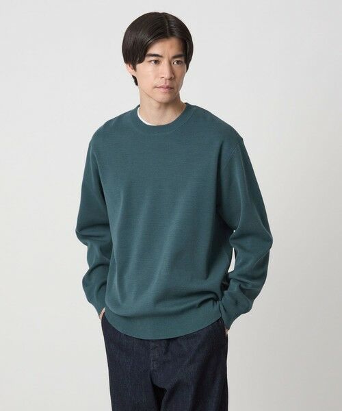 green label relaxing/グリーンレーベル リラクシング ポリエステル ウール ミラノリブ クルーネック ニット TURQUOISE XL green label relaxing/グリーンレーベル リラクシング ポリエステル ウール ミラノリブ クルーネック ニット TURQUOISE XL