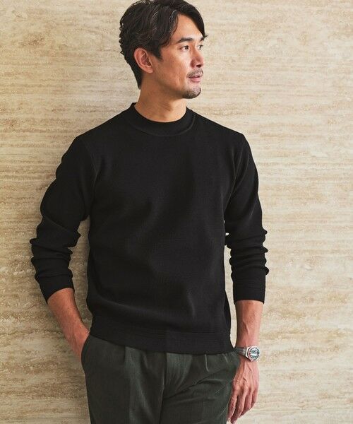 green label relaxing/グリーンレーベル リラクシング 【WEB限定】JUST fit デイリー アゼ モックネック ニット BLACK M green label relaxing/グリーンレーベル リラクシング 【WEB限定】JUST fit デイリー アゼ モックネック ニット BLACK M