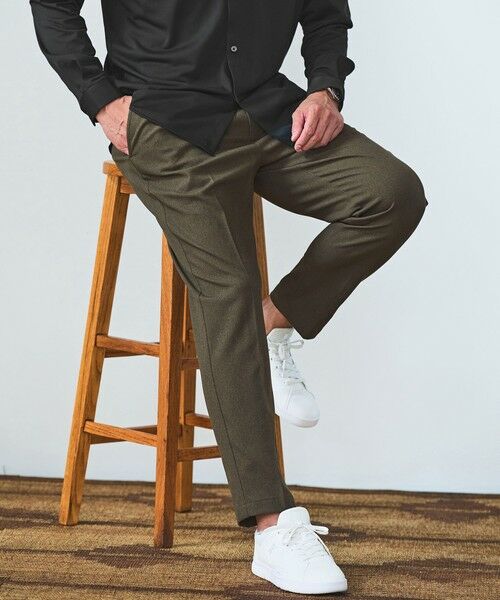 green label relaxing/グリーンレーベル リラクシング 【WEB限定】JUST fit ウールライク 1プリーツ イージースラックス パンツ -ストレッチ- OLIVE XXL green label relaxing/グリーンレーベル リラクシング 【WEB限定】JUST fit ウールライク 1プリーツ イージースラックス パンツ -ストレッチ- OLIVE XXL