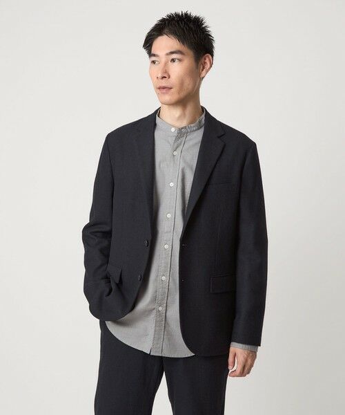 green label relaxing / グリーンレーベル リラクシング テーラードジャケット | ウォッシャブル ホームスパン ナロー ジャケット -ストレッチ- | 詳細23