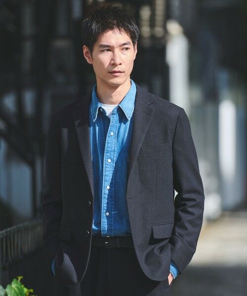 green label relaxing / グリーンレーベル リラクシング テーラードジャケット | ウォッシャブル ホームスパン ナロー ジャケット -ストレッチ- | 詳細20