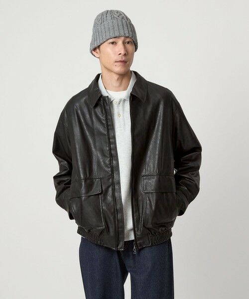 green label relaxing / グリーンレーベル リラクシング ブルゾン | A2 レザーライク ブルゾン | 詳細3