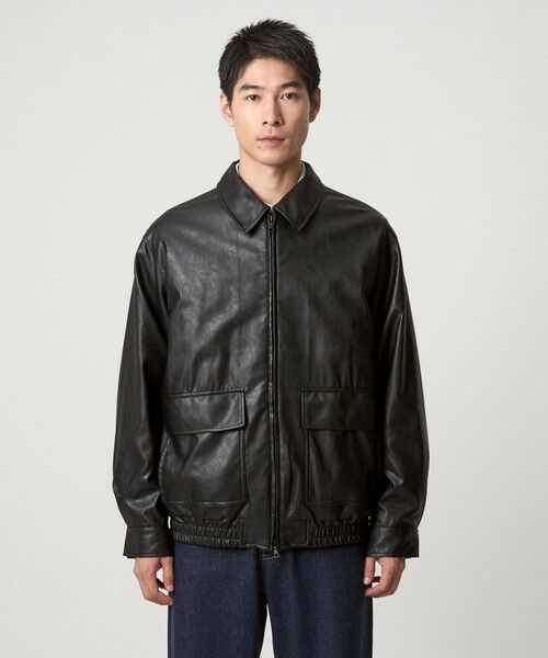 green label relaxing / グリーンレーベル リラクシング ブルゾン | A2 レザーライク ブルゾン | 詳細5