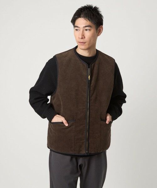 green label relaxing / グリーンレーベル リラクシング その他アウター | 【別注】＜Barbour＞リバーシブル フェイクファー コーデュロイ ベスト | 詳細4