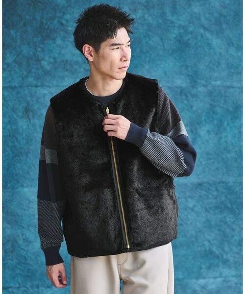 green label relaxing/グリーンレーベル リラクシング 【別注】<Barbour>リバーシブル フェイクファー コーデュロイ ベスト その他1 38 green label relaxing/グリーンレーベル リラクシング 【別注】<Barbour>リバーシブル フェイクファー コーデュロイ ベスト その他1 38