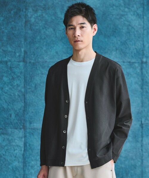 green label relaxing/グリーンレーベル リラクシング トリコット カーディガン BLACK L