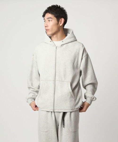 green label relaxing/グリーンレーベル リラクシング 【WEB限定】＜GLR or＞ドロスト スウェット ジップ パーカー MD. GRAY L