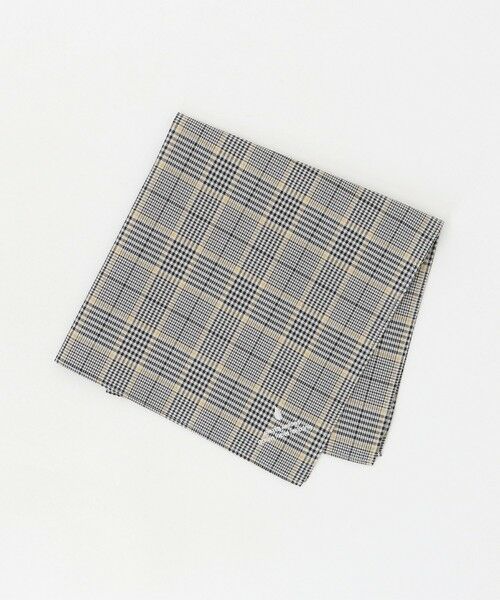 green label relaxing/グリーンレーベル リラクシング GLR ファイン エンブロイダリー 刺しゅう ハンカチ MD. GRAY FREE