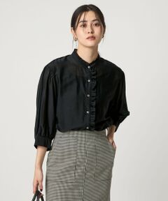 green label relaxing / グリーンレーベル リラクシング シャツ・ブラウス | フロントネック フリル ブラウス