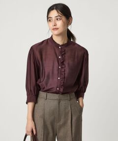 green label relaxing / グリーンレーベル リラクシング シャツ・ブラウス | フロントネック フリル ブラウス