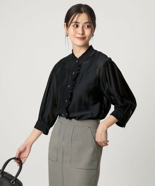 green label relaxing / グリーンレーベル リラクシング シャツ・ブラウス | フロントネック フリル ブラウス | 詳細2