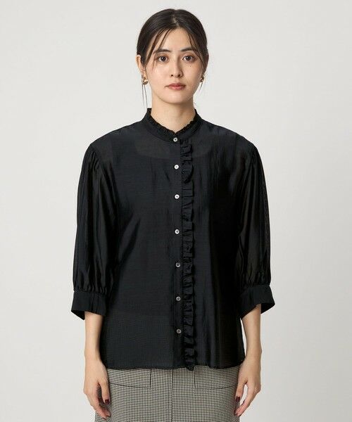 green label relaxing / グリーンレーベル リラクシング シャツ・ブラウス | フロントネック フリル ブラウス | 詳細5