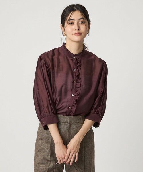 green label relaxing / グリーンレーベル リラクシング シャツ・ブラウス | フロントネック フリル ブラウス | 詳細12