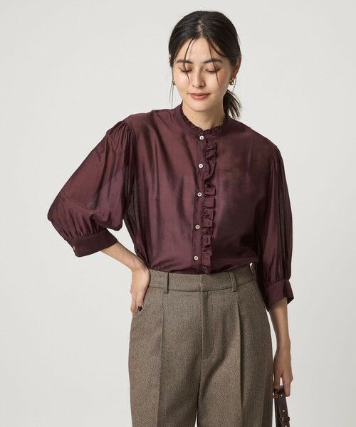 green label relaxing / グリーンレーベル リラクシング シャツ・ブラウス | フロントネック フリル ブラウス | 詳細13