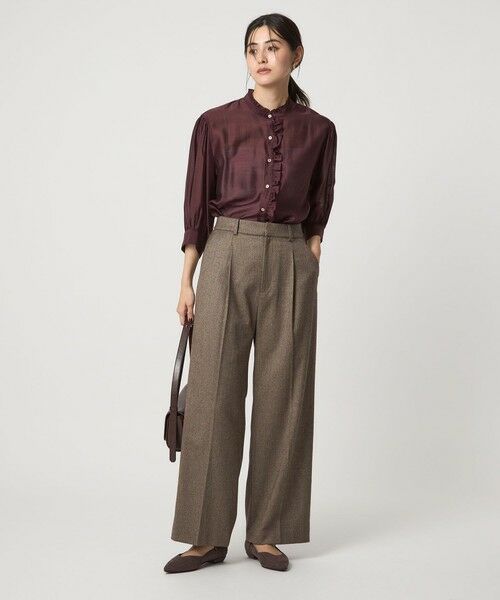 green label relaxing / グリーンレーベル リラクシング シャツ・ブラウス | フロントネック フリル ブラウス | 詳細14