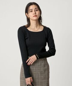 green label relaxing / グリーンレーベル リラクシング カットソー | ブライトリブ スクエアネック ロングスリーブ カットソー 制菌