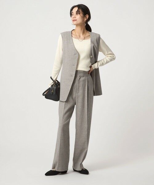 green label relaxing / グリーンレーベル リラクシング カットソー | ブライトリブ スクエアネック ロングスリーブ カットソー 制菌 | 詳細1