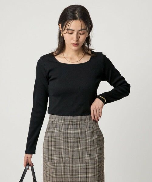 green label relaxing / グリーンレーベル リラクシング カットソー | ブライトリブ スクエアネック ロングスリーブ カットソー 制菌 | 詳細7