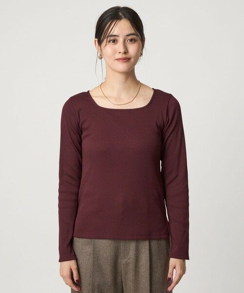 green label relaxing / グリーンレーベル リラクシング カットソー | ブライトリブ スクエアネック ロングスリーブ カットソー 制菌 | 詳細14
