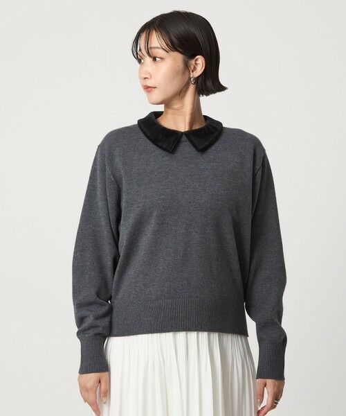 green label relaxing / グリーンレーベル リラクシング ニット・セーター | ベロア エリ 2WAY ニット プルオーバー ウォッシャブル | 詳細6