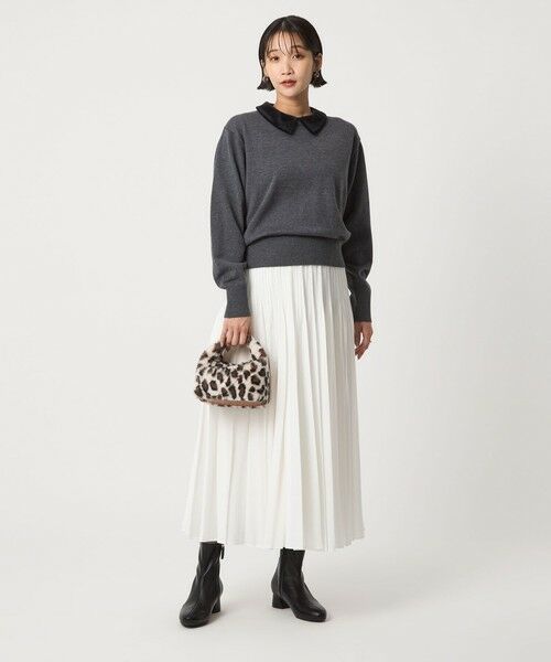 green label relaxing / グリーンレーベル リラクシング ニット・セーター | ベロア エリ 2WAY ニット プルオーバー ウォッシャブル | 詳細3