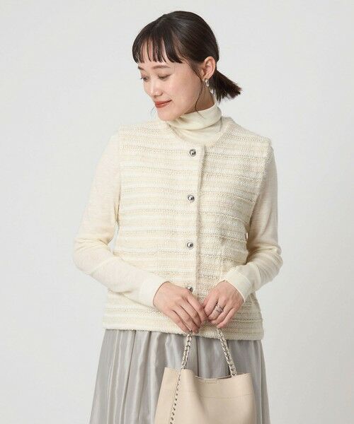 green label relaxing / グリーンレーベル リラクシング ベスト | ミックスツイードライク ニット ジレ ベスト | 詳細1