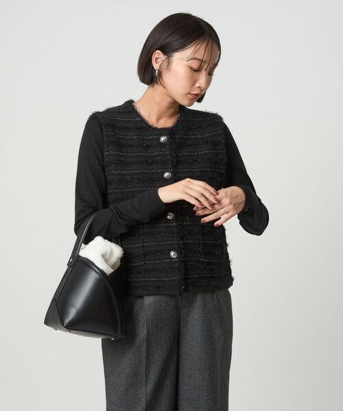 green label relaxing / グリーンレーベル リラクシング ベスト | ミックスツイードライク ニット ジレ ベスト | 詳細15