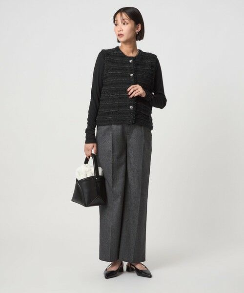 green label relaxing / グリーンレーベル リラクシング ベスト | ミックスツイードライク ニット ジレ ベスト | 詳細16