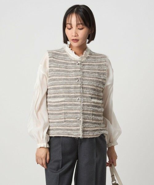 green label relaxing / グリーンレーベル リラクシング ベスト | ミックスツイードライク ニット ジレ ベスト | 詳細19