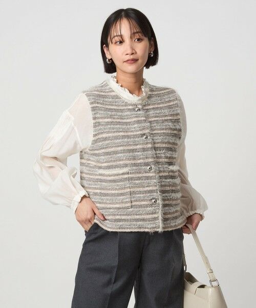 green label relaxing / グリーンレーベル リラクシング ベスト | ミックスツイードライク ニット ジレ ベスト | 詳細20