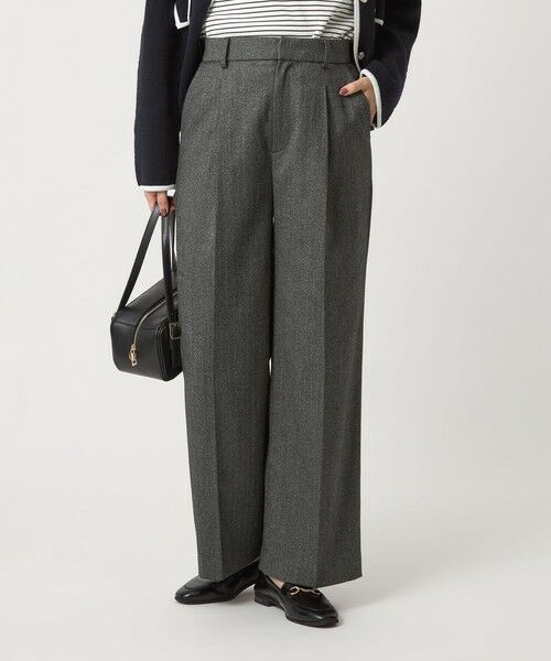 green label relaxing / グリーンレーベル リラクシング スラックス・ドレスパンツ | ［size SHORT/TALLあり］ホームスパン ストレート パンツ ストレッチ | 詳細5