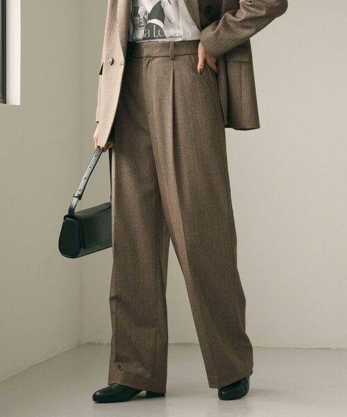 green label relaxing / グリーンレーベル リラクシング スラックス・ドレスパンツ | ［size SHORT/TALLあり］ホームスパン ストレート パンツ ストレッチ | 詳細10
