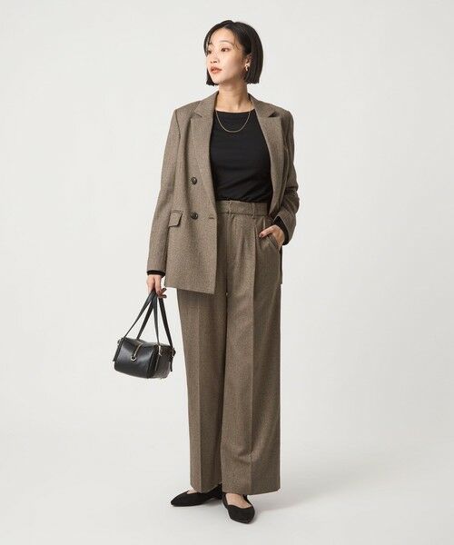 green label relaxing / グリーンレーベル リラクシング スラックス・ドレスパンツ | ［size SHORT/TALLあり］ホームスパン ストレート パンツ ストレッチ | 詳細20