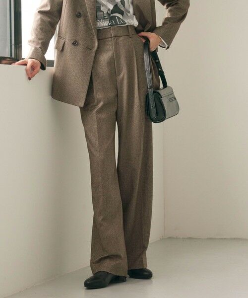 green label relaxing / グリーンレーベル リラクシング スラックス・ドレスパンツ | ［size SHORT/TALLあり］ホームスパン ストレート パンツ ストレッチ | 詳細11