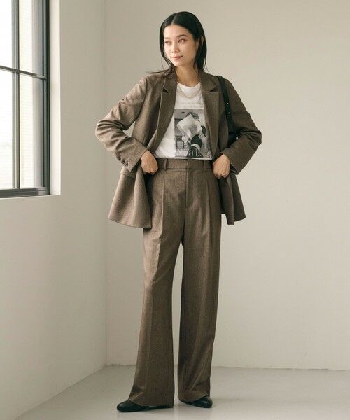 green label relaxing / グリーンレーベル リラクシング スラックス・ドレスパンツ | ［size SHORT/TALLあり］ホームスパン ストレート パンツ ストレッチ | 詳細13