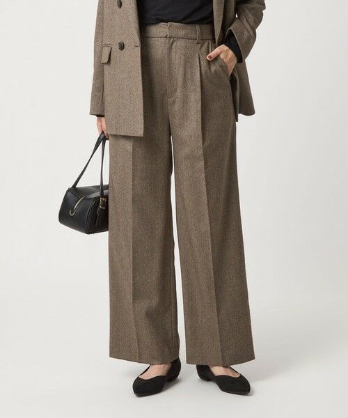 green label relaxing / グリーンレーベル リラクシング スラックス・ドレスパンツ | ［size SHORT/TALLあり］ホームスパン ストレート パンツ ストレッチ | 詳細16