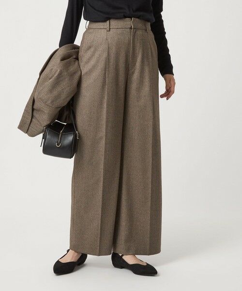 green label relaxing / グリーンレーベル リラクシング スラックス・ドレスパンツ | ［size SHORT/TALLあり］ホームスパン ストレート パンツ ストレッチ | 詳細17