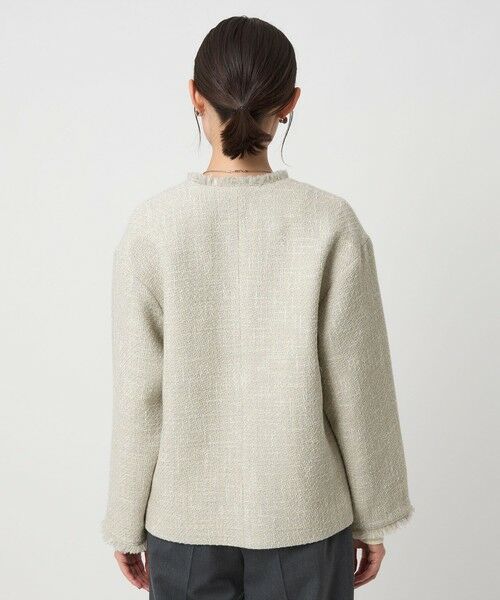 green label relaxing / グリーンレーベル リラクシング ノーカラージャケット | ミックスツイードライク ポケット ノーカラー ジャケット | 詳細9