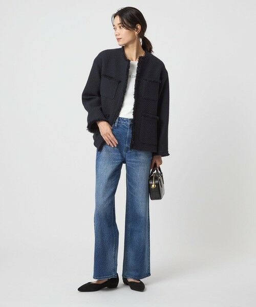 green label relaxing / グリーンレーベル リラクシング ノーカラージャケット | ミックスツイードライク ポケット ノーカラー ジャケット | 詳細16