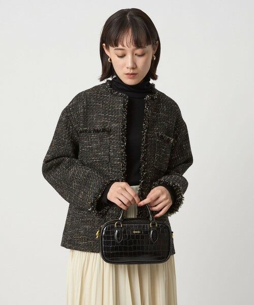 green label relaxing / グリーンレーベル リラクシング ノーカラージャケット | ミックスツイードライク ポケット ノーカラー ジャケット | 詳細22