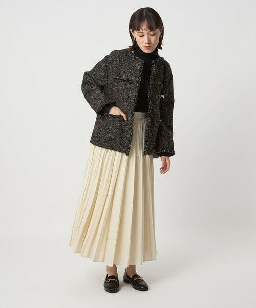 green label relaxing / グリーンレーベル リラクシング ノーカラージャケット | ミックスツイードライク ポケット ノーカラー ジャケット | 詳細23