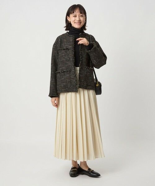 green label relaxing / グリーンレーベル リラクシング ノーカラージャケット | ミックスツイードライク ポケット ノーカラー ジャケット | 詳細24