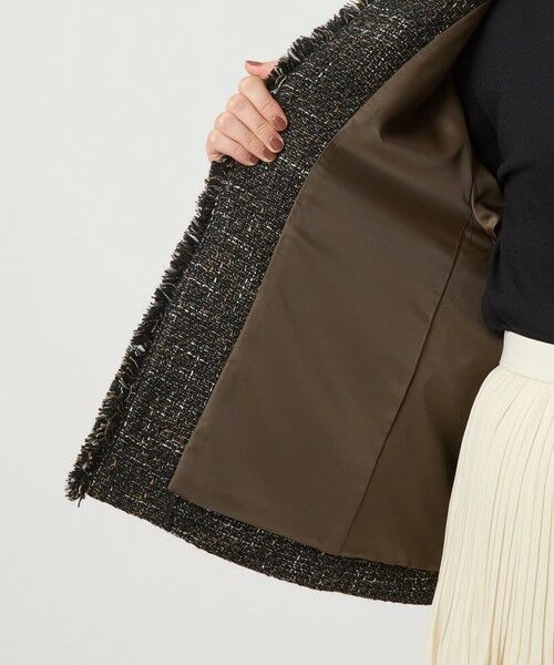 green label relaxing / グリーンレーベル リラクシング ノーカラージャケット | ミックスツイードライク ポケット ノーカラー ジャケット | 詳細26