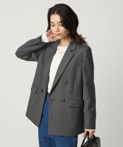 green label relaxing / グリーンレーベル リラクシング テーラードジャケット | ホームスパン ダブル ジャケット ストレッチ | 詳細1