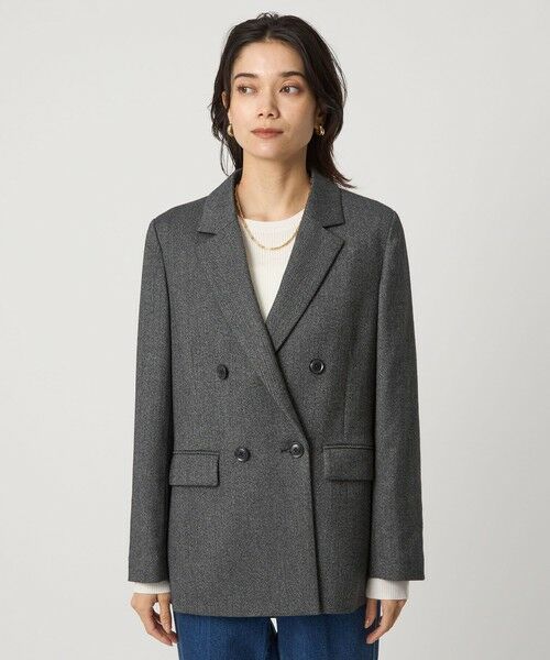 green label relaxing / グリーンレーベル リラクシング テーラードジャケット | ホームスパン ダブル ジャケット ストレッチ | 詳細6