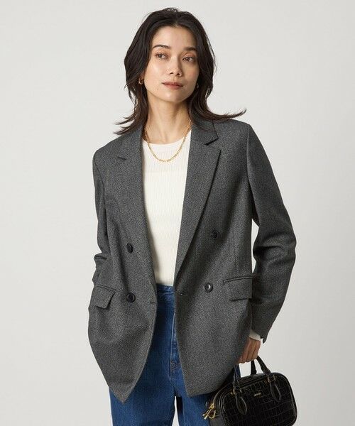 green label relaxing/グリーンレーベル リラクシング ホームスパン ダブル ジャケット ストレッチ BLACK M(38) green label relaxing/グリーンレーベル リラクシング ホームスパン ダブル ジャケット ストレッチ BLACK M(38)