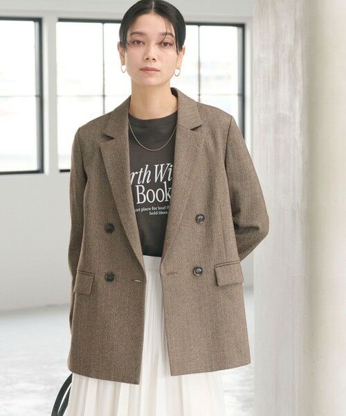 green label relaxing / グリーンレーベル リラクシング テーラードジャケット | ホームスパン ダブル ジャケット ストレッチ | 詳細17