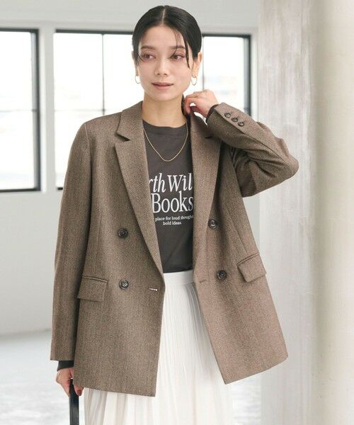 green label relaxing / グリーンレーベル リラクシング テーラードジャケット | ホームスパン ダブル ジャケット ストレッチ | 詳細18