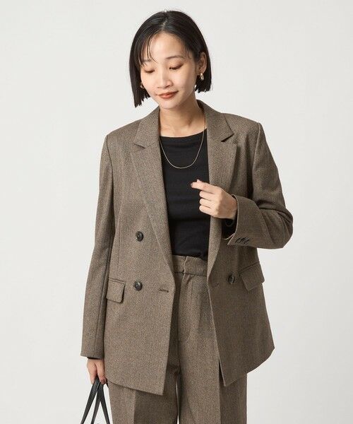 green label relaxing / グリーンレーベル リラクシング テーラードジャケット | ホームスパン ダブル ジャケット ストレッチ | 詳細26